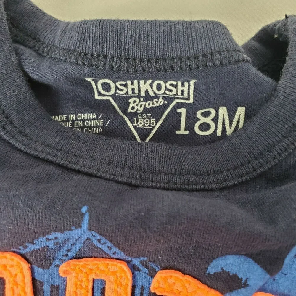 Osh‎ Kosh North Shore Embroidered Shirt 18 Months Toddler Top Blue